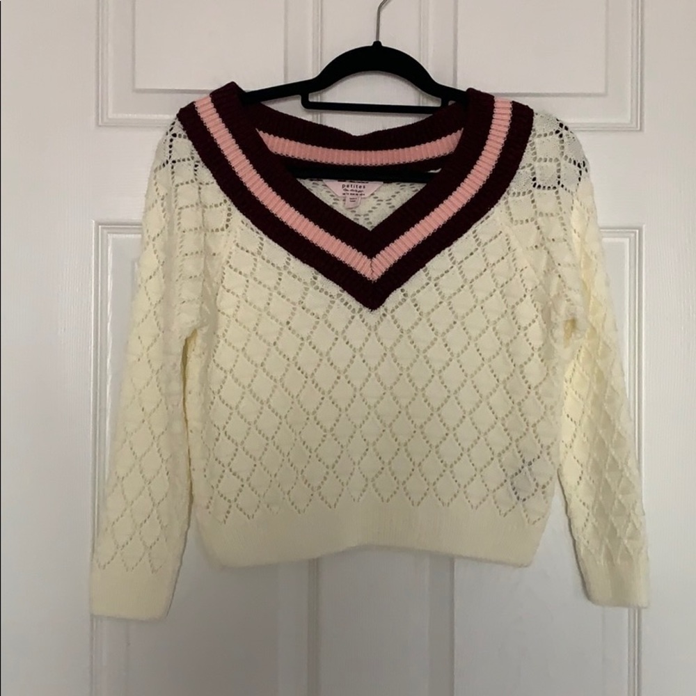 V neck cropped sweater